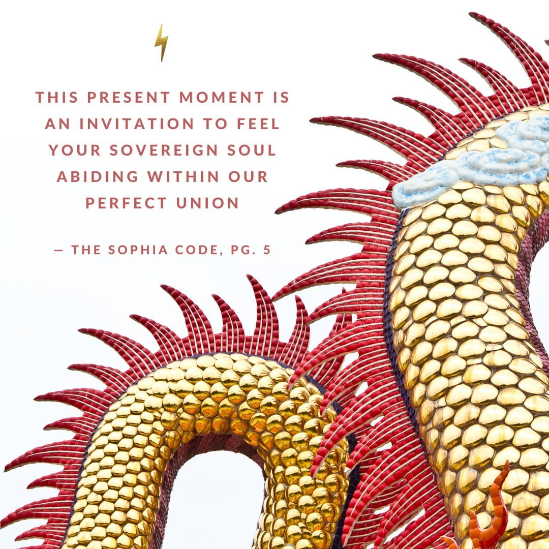 Meme of the prayer from the Sophia Code, Chinese dragon background