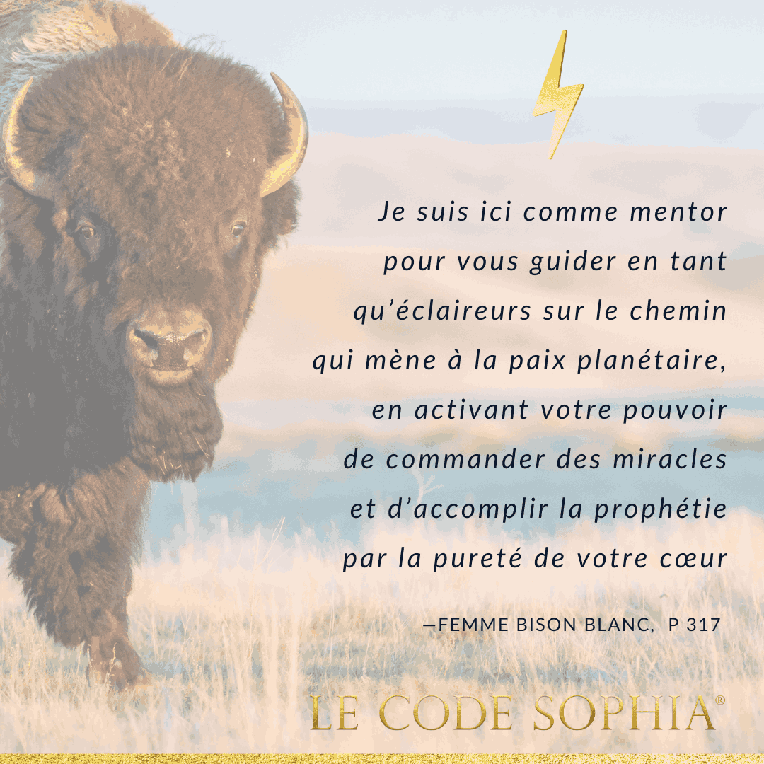 Extrait du Code Sophia, femme bison blanc